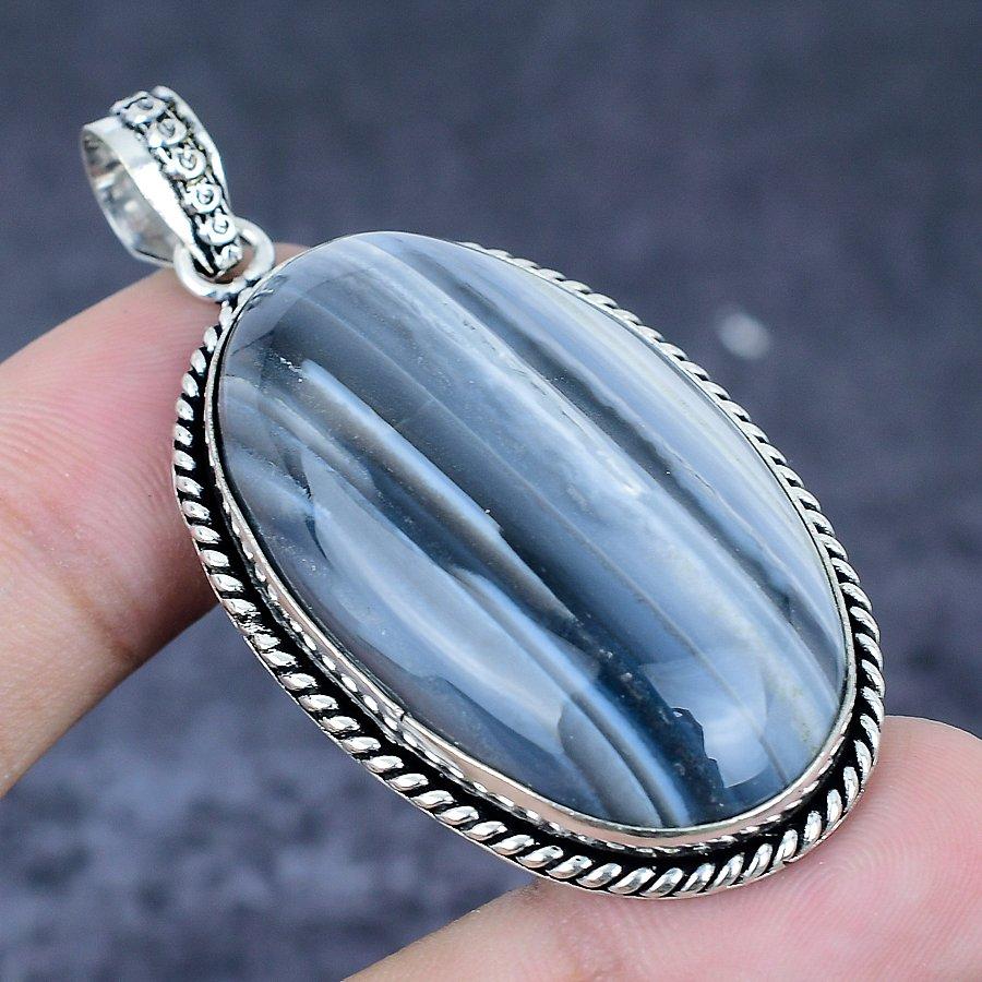 Owhyee Opal Gemstone 925 Sterling Silver Jewelry Pendant 2.25"