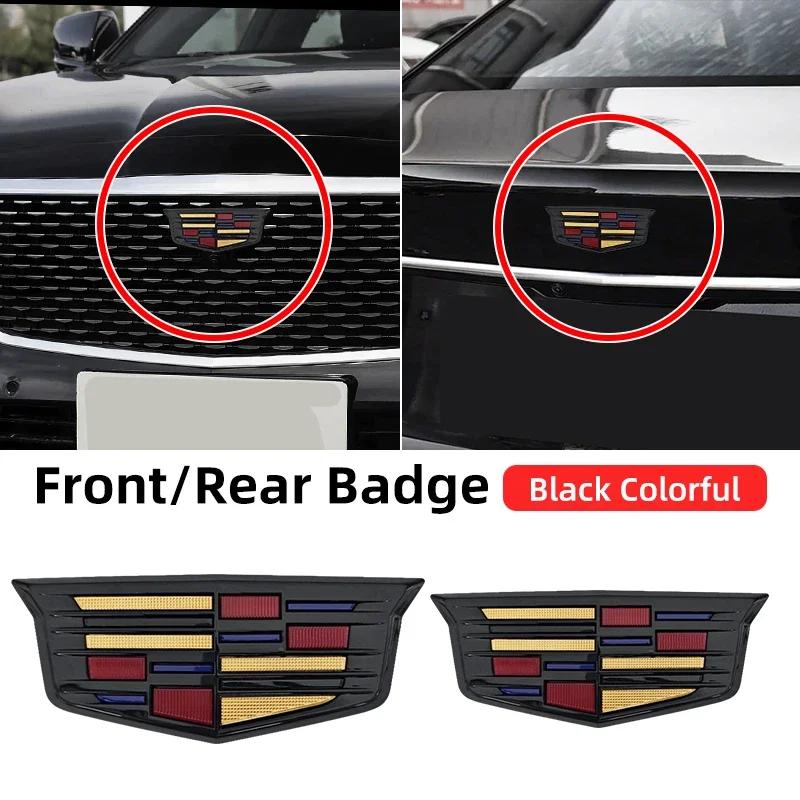 ABS For Cadillac Logo CT4 CT5 CT6 XT4 XT5 XT6 ATS XTS Car Front Grille Emblem Cover Rear Trunk Badge Auto Exterior Accessories