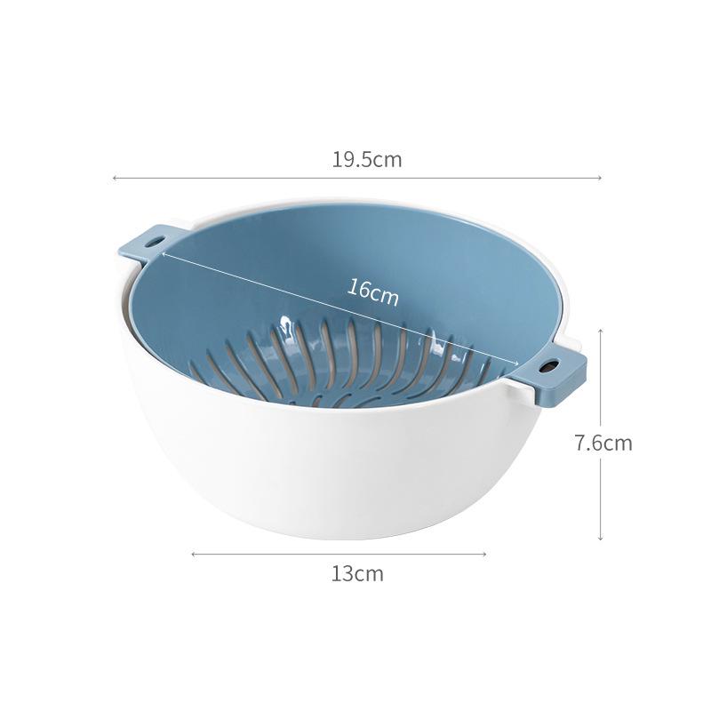 Double-Layer Plastic Drain Basket: Multi-Use Kitchen & Living Room Bowl for Washing Vegetables and Serving Fruit.