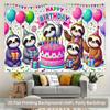 1 piece of 2D flat banner "Llama's Birthday Celebration" polyester photo backdrop party banner for birthday celebration