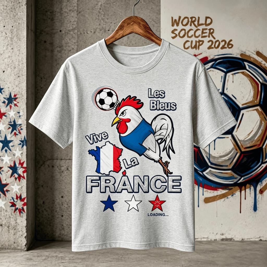 France Soccer Cup TShirt 2026 Vive France Les Bleus Rooster Football TShirt 2026 Summer New Unisexs Unisexs Cotton TShirt Y2k