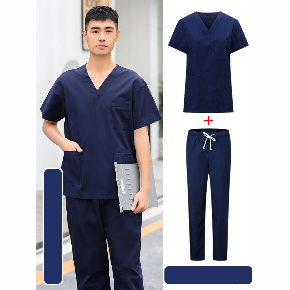 

Одежда для ручной стирки Мужские хирургические халаты с короткими рукавами Больничные халаты из полиэстера Комплекты больничных чистящих халатов Длинная рабочая одежда XL