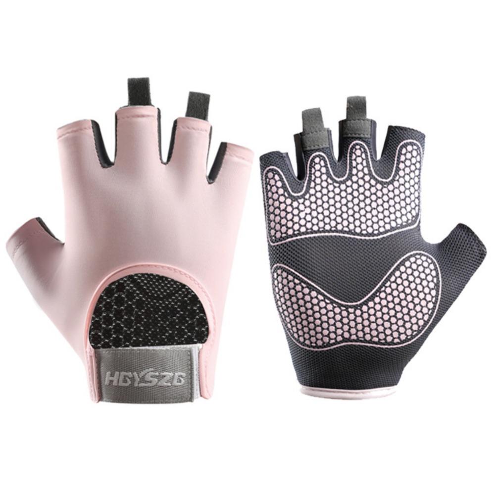 

New cycling gloves outdoor sports men s and women s half-finger open finger thin non-slip breathable training equipment fitness glo Practical Use S розовый