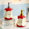 300ML Bitten Fruit Refillable Soap Dispenser, Liquid Hand Soap Shower Gel Container, Empty Pump Lotion Bottle for Bathroom Kitchen