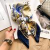 Elegant Silk-Like Square Scarf Women Korean Style Print Neck Lightweight 70x70cm Nylon Fashion Accessory