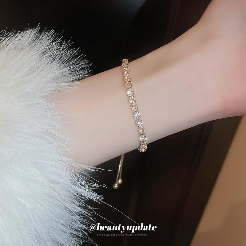 Korean Fashion Zircon Beaded Adjustable Bracelet – Elegant, Versatile Hand Jewelry