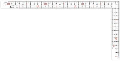 Curved Measure Thick Wide Width Front and Back Sides Same 8 Step Scale White 30cm 11160 (Shinwa Sokutei)