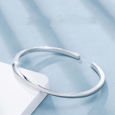 Twisted Bracelet Women's Fashion Shining Sand Simple Open Line Bracelet As A Gift for Girlfriend's Birthday