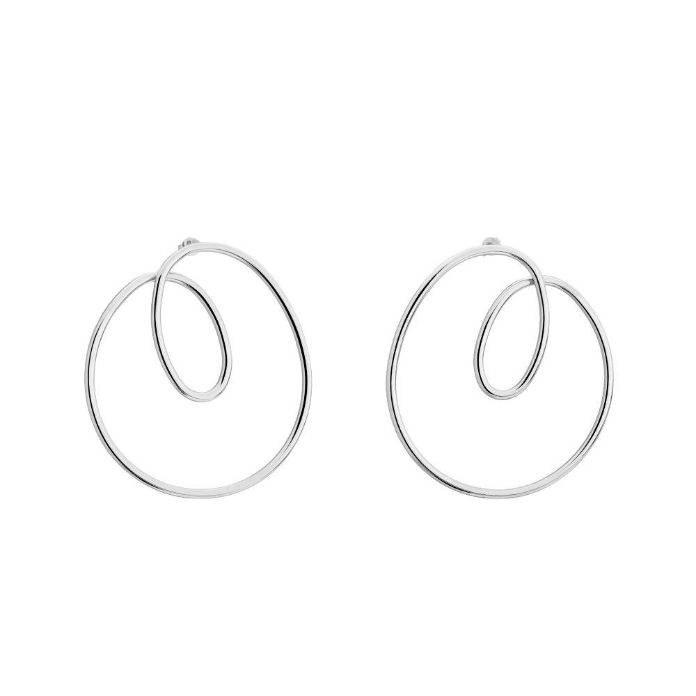 Earrings European and American Style Earrings Round Face Thin Earrings Creative Exaggeration Simple Cold Wind a Piece of Jewelry