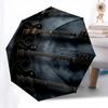 Guitars, Musical Instruments Themed Automatic Opening and Closing Umbrella, Brightly Colored 8-rib Portable Umbrella, Suitable for Men and W