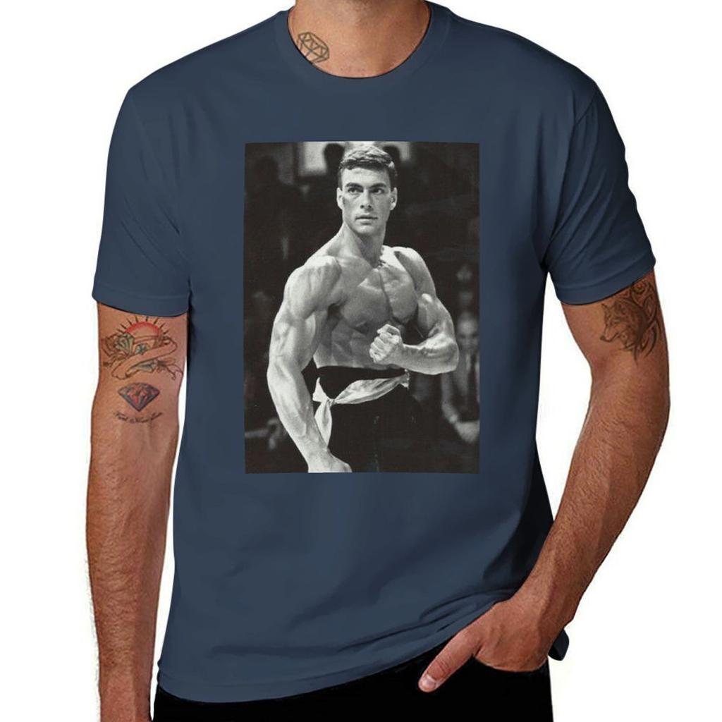 Van damme T-shirt Urban Stil Avslappnad Kortärmad Topp