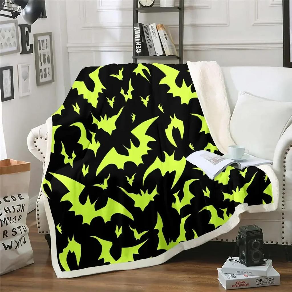 Coperte Plaid di Pipistrelli per Halloween Coperta Morbida in Flanella con Animali Adorabili per Tutte le Stagioni Coperte per Letto, Divano, Ufficio con Creature Notturne