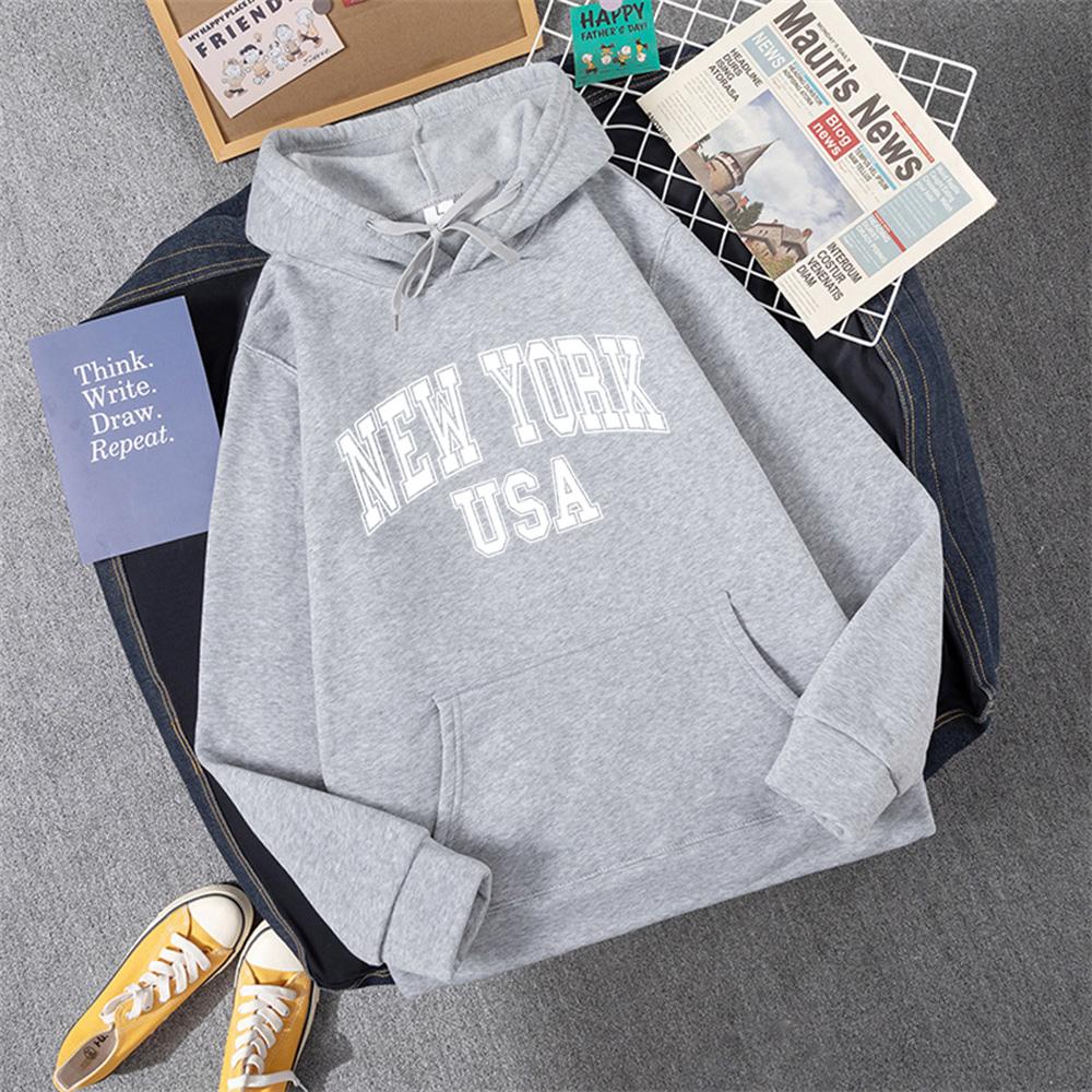 NEW YORK SUA femei Hoody Street Casual Loose hanorac toamna fleece cu glugă hip hop o-neck îmbrăcăminte feminină