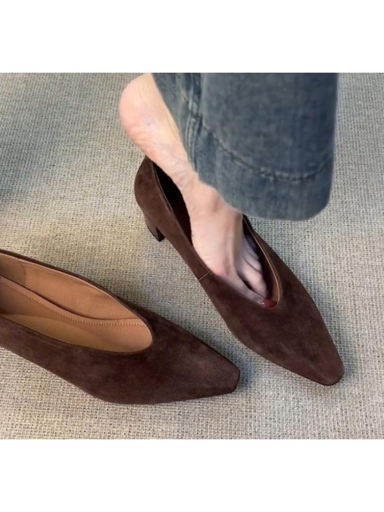 Fashion Vintage Pointed Toe Women Granny Shoes Fashion Shallow Slip On Shoes Dancing Party Prom Ladies Pumps Shoes