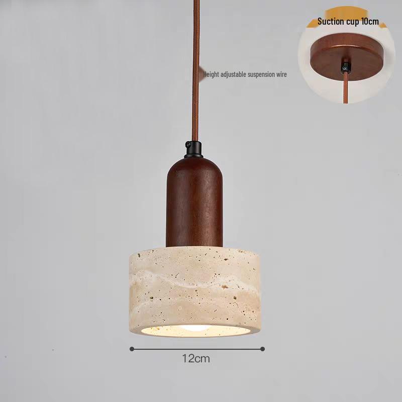 Nordic Wabi-Sabi Yellow Cave Stone Pendant for Restaurant or Bedroom Lighting