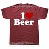 Funny I Love Beer Red Heart Graphic T-shirts Men Women's Fashion Casual Tshirt 100% Cotton Loose Oversized Drinking T Shirt