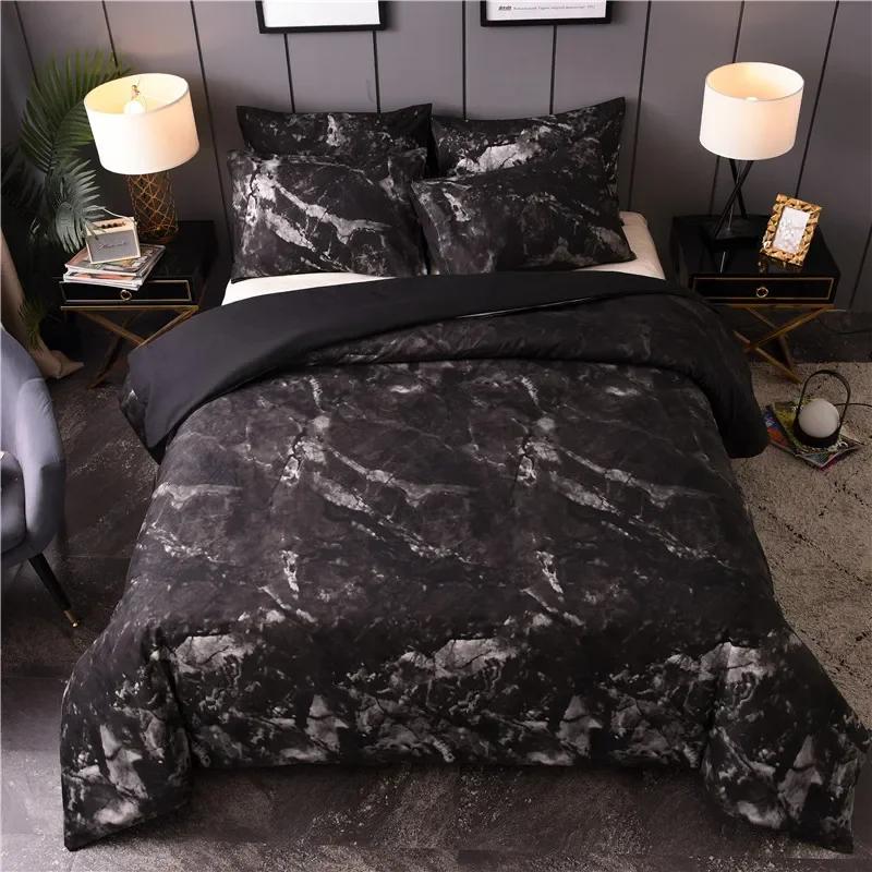 Geometric Marble Duvet Cover Stripe Triangle Bedding Set Luxury Comforter Cover With Pillowcases Twin Full For Adults Kids Decor