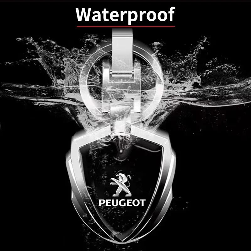 Klíčenka s kovovým znakem auta ve tvaru štítu pro Peugeot 407 508 2008 5008 307 308 3008 206 207 208 107 106 205 4008