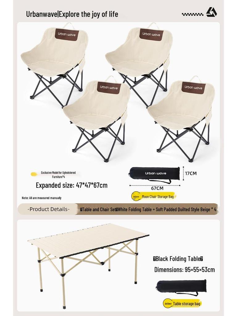 Lightweight Outdoor Folding Moon Chair - Portable, Simple, Thickened for Camping & Picnics