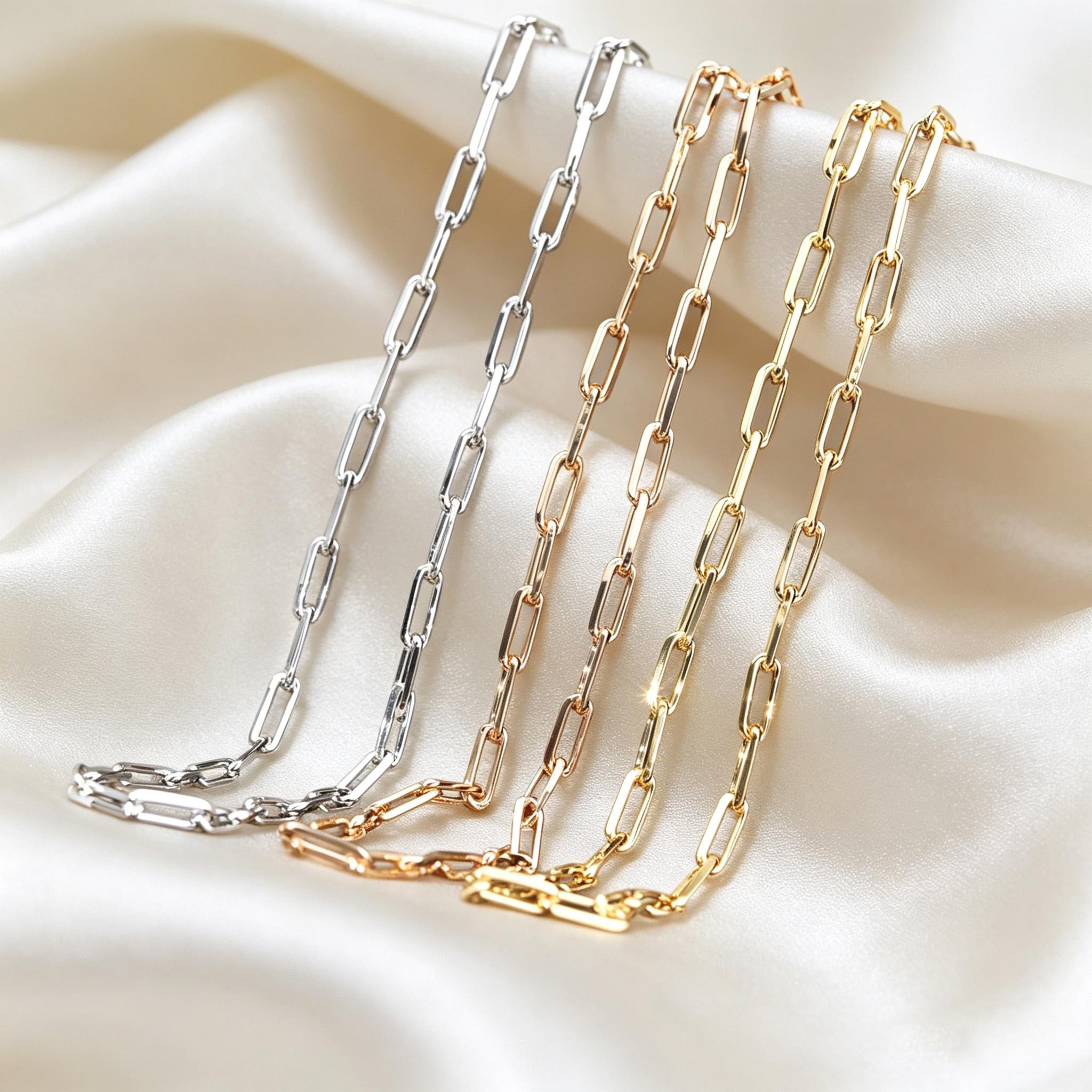 

Double Size 3 Color Necklace High-quality Color Separation and Electroplating Gifts Women and men Affordable Luxury 45cm рожевий колір золота