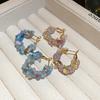 Irregular Natural Stone Pearl Earrings Sweet and Fresh Earrings Fashionable and Versatile Earrings