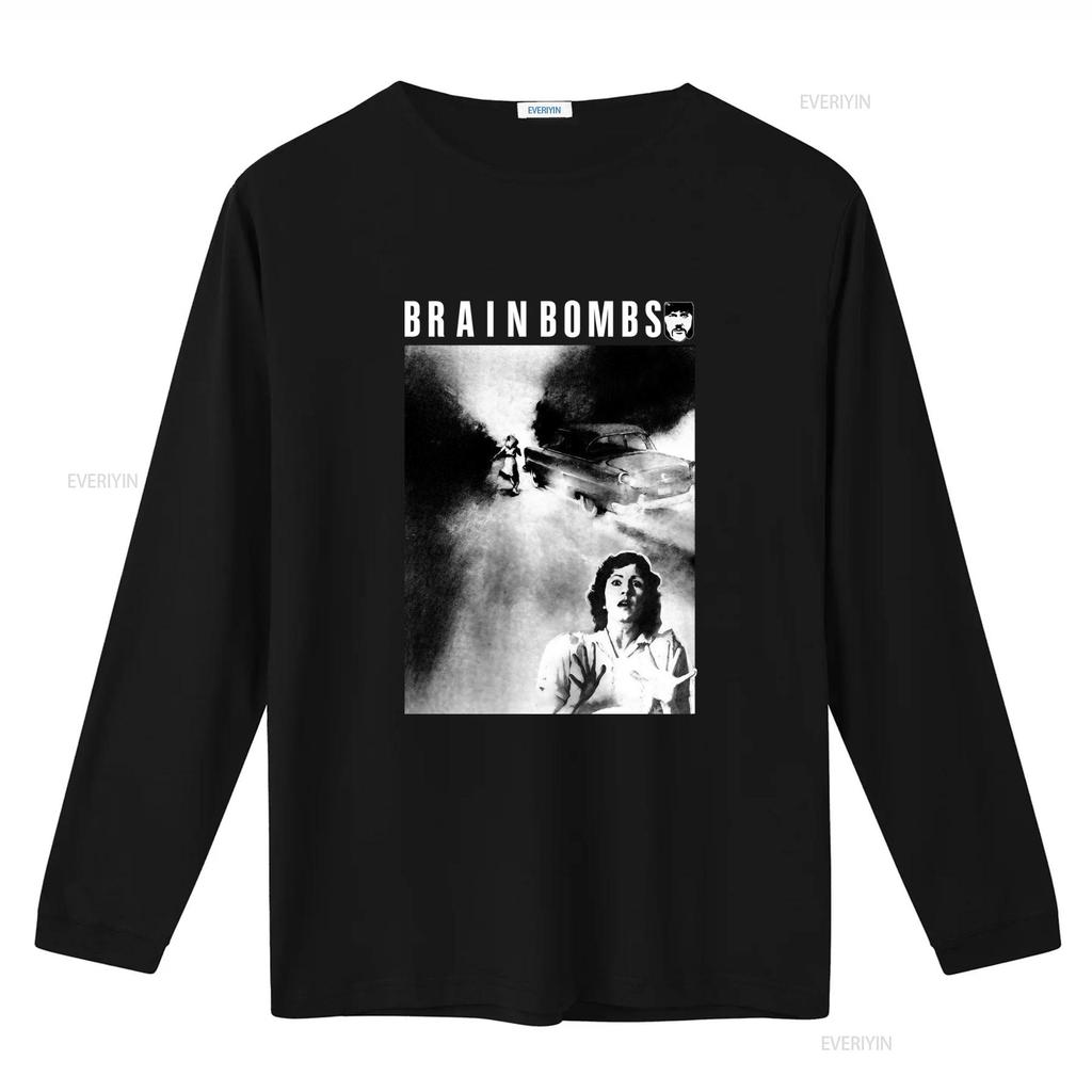 Vintage Brainbombs Band Tour Concert Black T Shirt Retro Horror Movie Inspired Design vintage Washed Comfortable Stretched