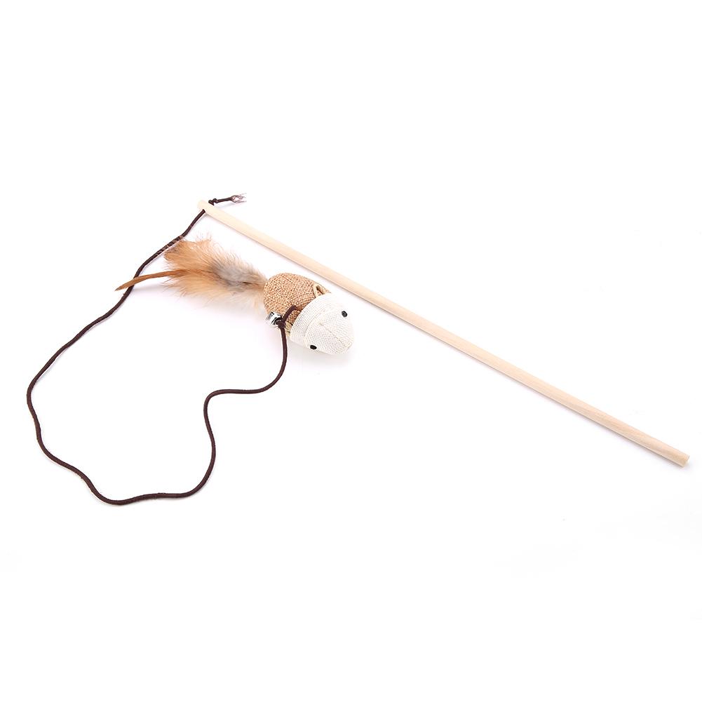 Pet Cat Toy Linen Rat Bird Cat Interactive Catcher Wand Toy (Rat)