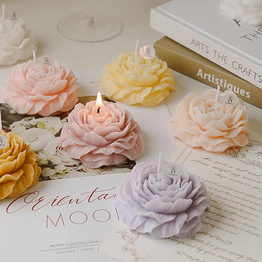 Goddess Day Gift Birthday Aromatherapy Souvenir Peony Flower Shape Candle Ornament Flowers Aromatherapy Candle Gift