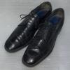Vintage 1970s U-Tip Dress Shoes Felt Tan Black 10 D 27.5(USED)