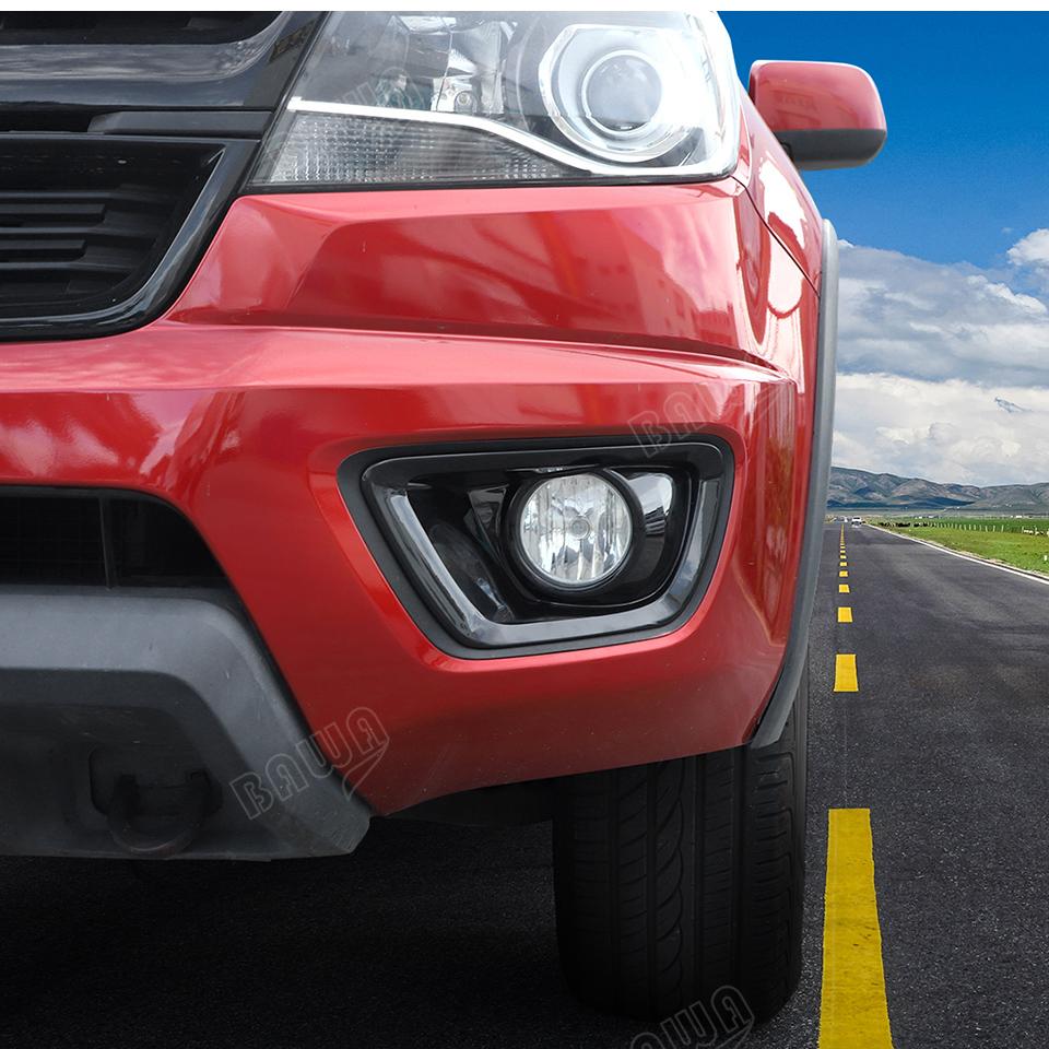 BAWA Car Front Fog Light Decoration Cover For Chevrolet Colorado 2014 2015 2016 2017 2018 Light Lamp Exterior Accessories