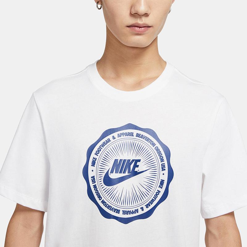 Nike Sportswear Logo Print Short Sleeve T-Shirt Men Tops White CW0482-100
