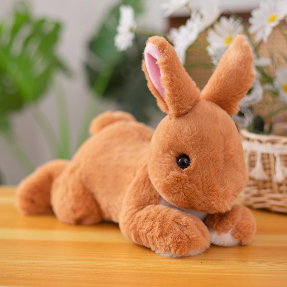 Simulation rabbit doll plush toy lying rabbit doll soothing throw pillow sleeping rag doll birthday gift girl