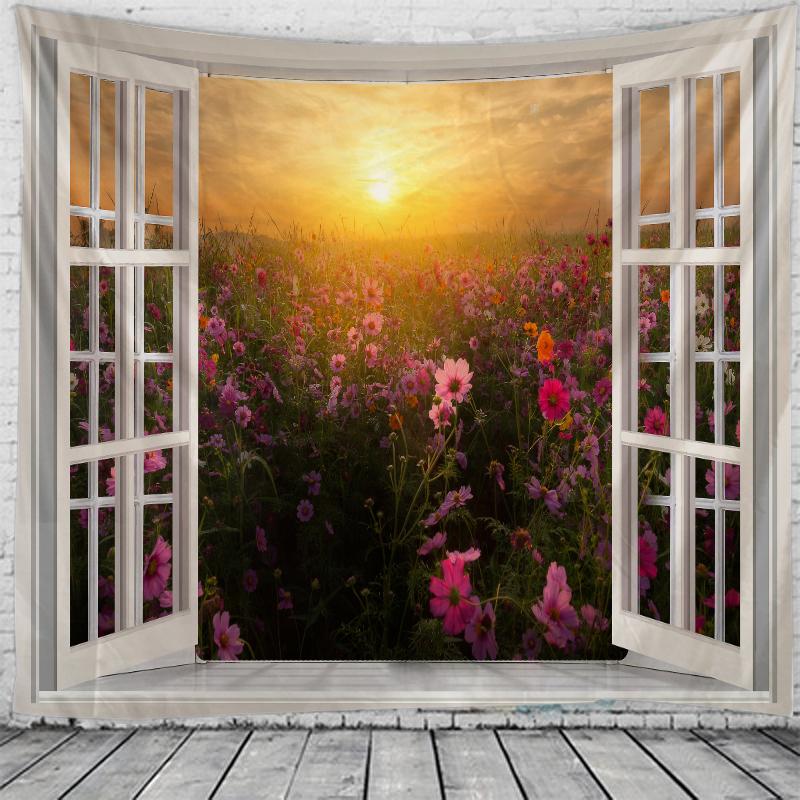 Large Mural Fabric Poster  Panoramic Wallpaper Tapestry Bohemian Style Decoration Bedroom