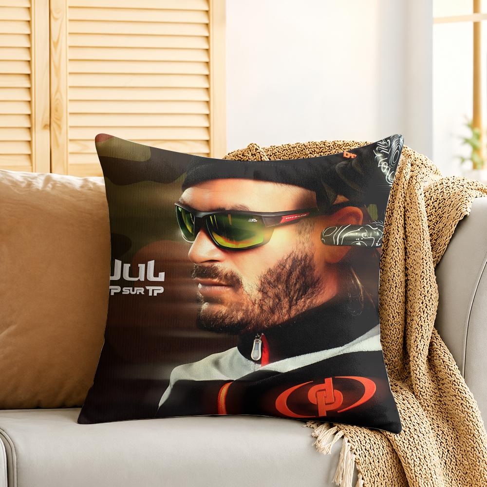 JUL Singer Rapper Cushion Cover Silky Short Plush Invisible Zipper Dustproof Sofa Pillow Case For Home Decor