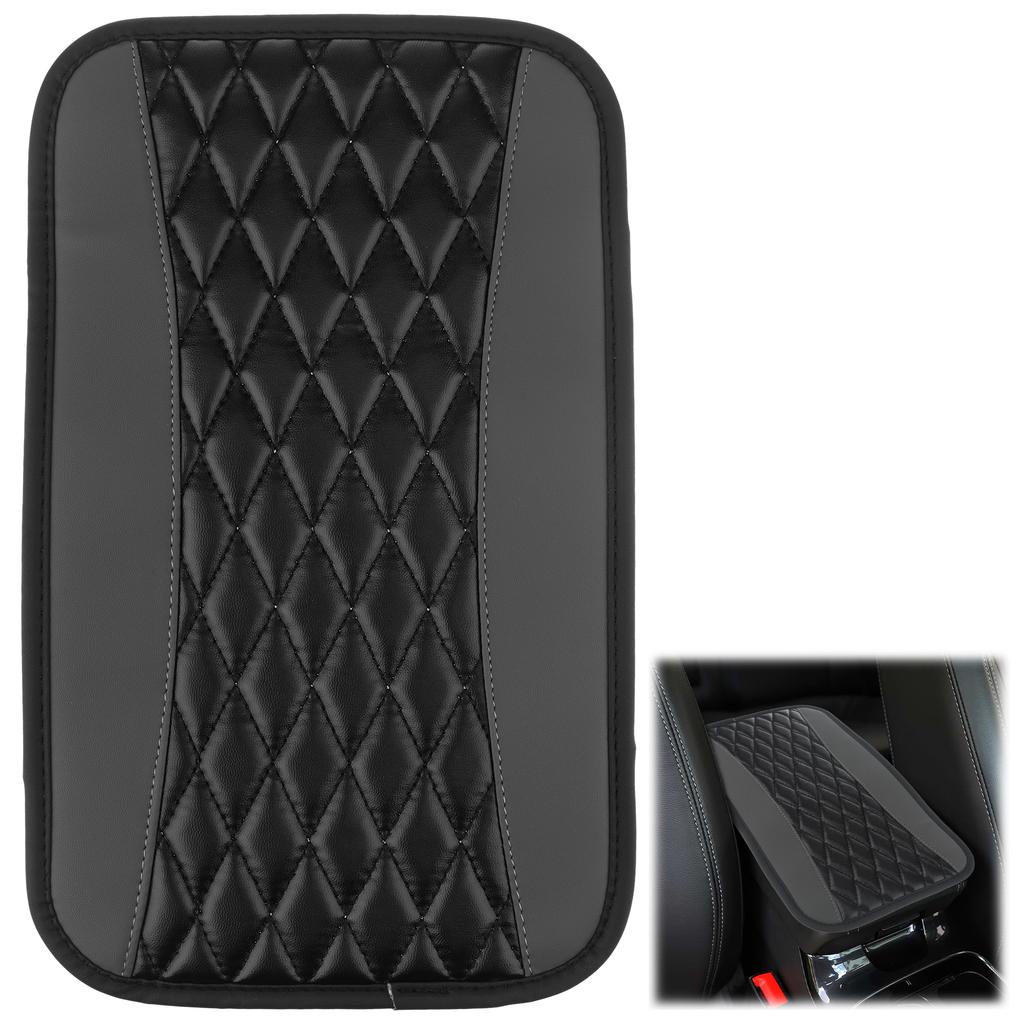 Universal Leather Waterproof Armrest Seat Box Cover Protector Car Center Console Cushion Pad for Most Cars Vehicles SUV