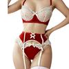Trendy Lace See-Through Mesh Bra with Underwire - Hot Selling 5-Piece Set