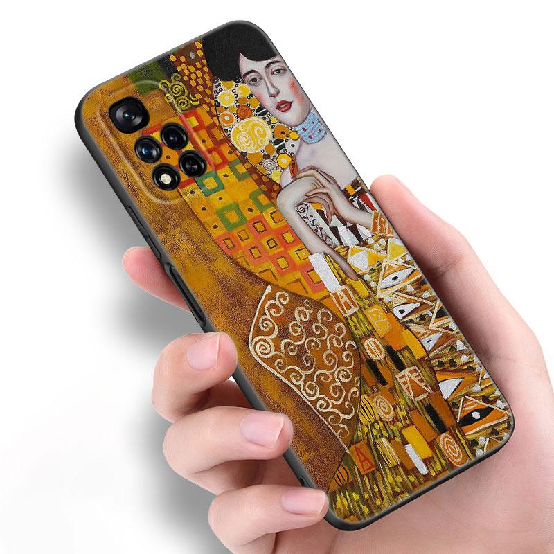 

Черный силиконовый чехол для телефона Art Gustav Klimt для Xiaomi POCO X3 X4 NFC F5 M3 M4 M6 X5 X6 Pro F3 F4 GT 5G C55 C65 M5 POCO F4 5G