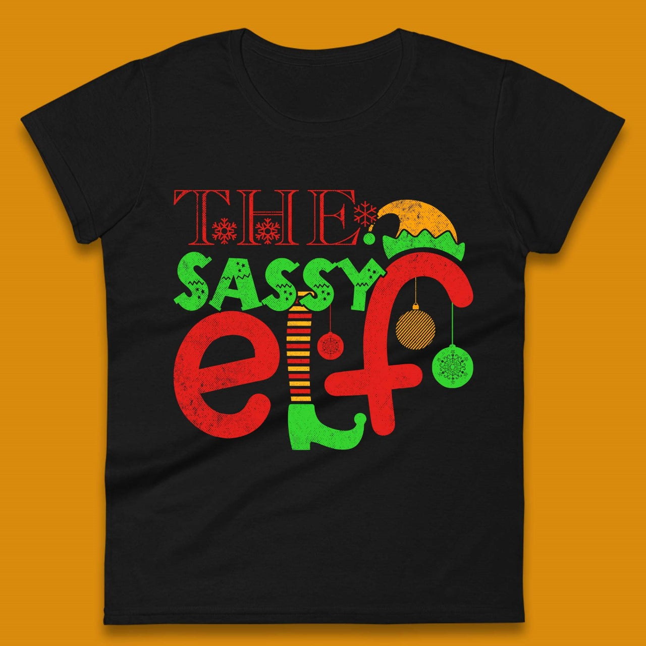 The Sassy Elf Christmas Womens T-Shirt Mens Tops Tees Unisex 3XL