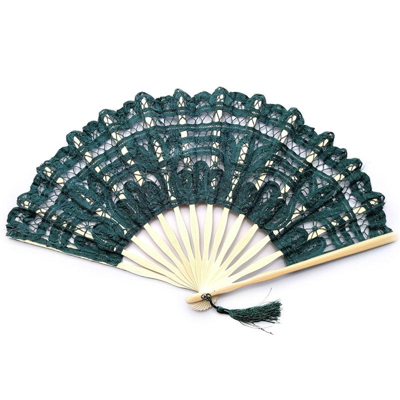 Retro Lace Fan Dance Women Performance Photography Photo Props 27cm Court Vintage Bamboo Folding Hand Fan Chinese Dance Fan