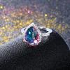 Damen S Silberring Mystischer Regenbogen-Topas Tropfenring Hochzeit Party Valentinstag Ring Geschenk Großhandel