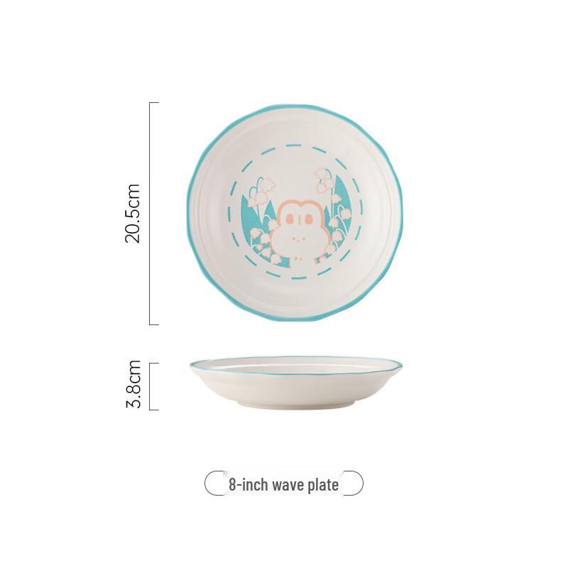 ZISIZ Lily of the Valley Rabbit Ceramic Dinnerware Set