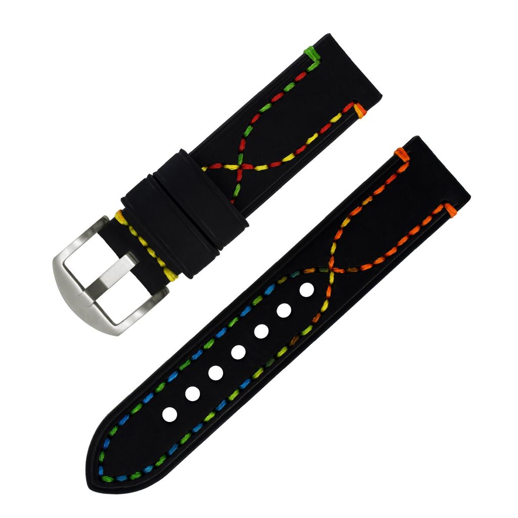 Handmade Color Thread First Layer Crazy Horse Leather Universal Watch Strap Adaptation 18 20 22 24 26mm