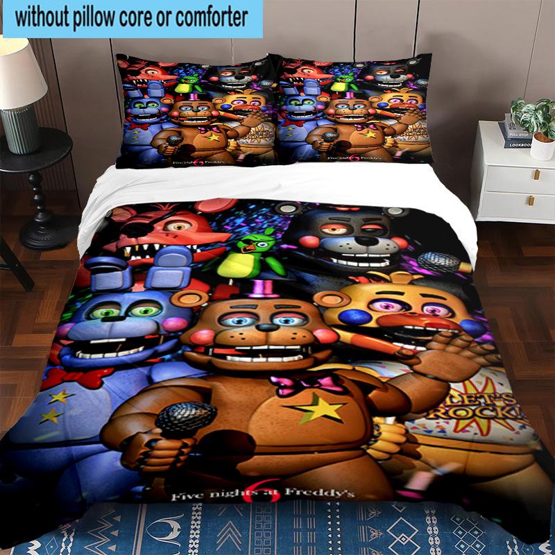 3PCS Five Nights At bears Horror 3pcs Bedding,Including 3PCS Duvet Cover And 2pcs Pillowcases Perfect for Christmas,Ideal for Bedroom, Dormitory