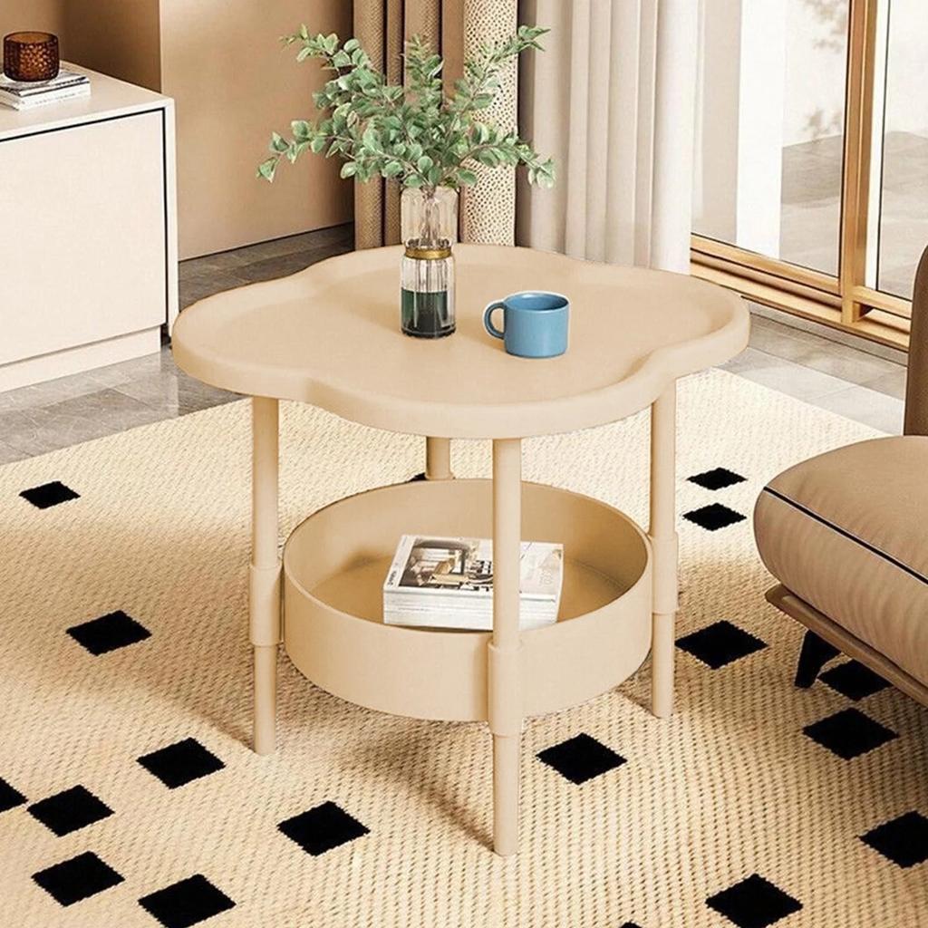 2 Tier Side Table, End Table Side Table Waterproof Small Sofa Coffee, Side Tables Bedroom Indoor Outdoor With Removable Tray For Living Room Bedroom B