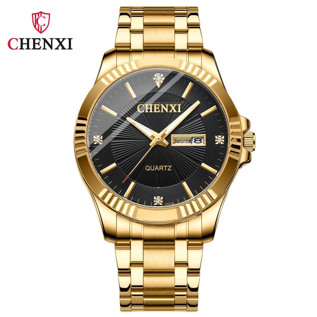 Men's Stainless Steel Double Calendar Waterproof Wristwatch - Cross-border Bestseller for Couples