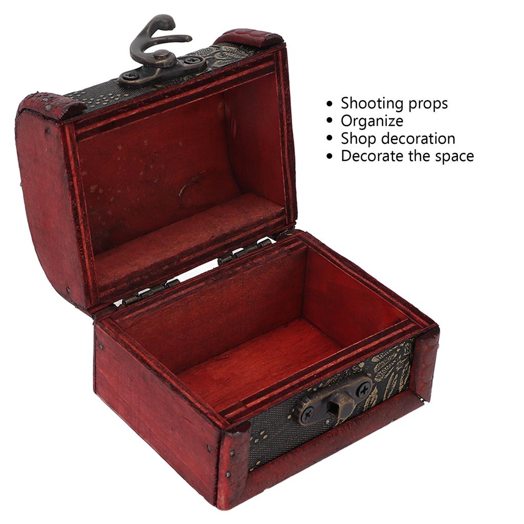 Multifunctional Retro Storage Box Hair Accessory Jewelry Storage Antique Wooden Organizer Case