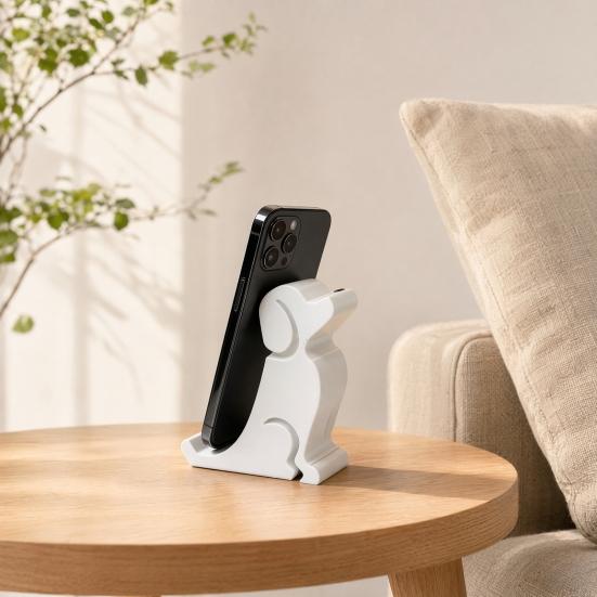 Bay Window Display Stand 3D Printed Mobile Phone Holder, Cute Dog Shape Desktop Holder with Stable Base, Artistic Decoration for Home Office Niche Art