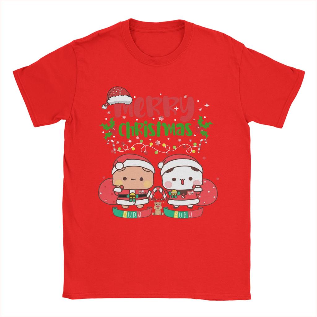 Bubu Dudu Santa Claus Merry Christmas Panda And Brownie Bear True Love Couple 2026 T Shirts Short-Sleeved Tshirt Summer Clothing