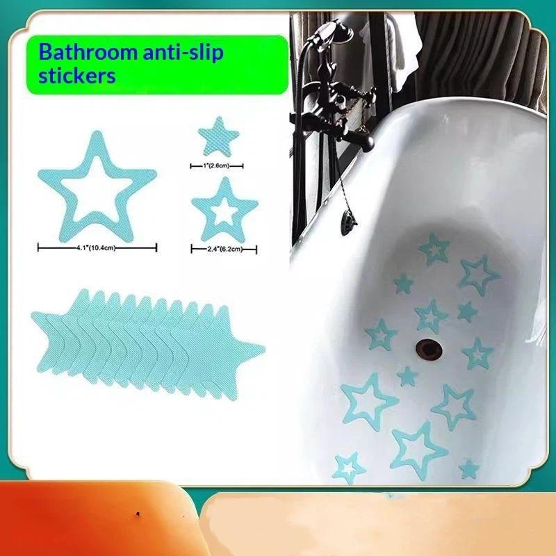 Star Shaped Non-Slip Bathtub Stickers 6Pcs Waterproof Self-Adhesive Removable Bathroom Safety Decor