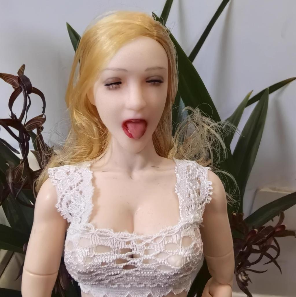 Jucării și Hobby-uri figurină de acțiune la scară compatibilă cu TBLeague și altele alb perlat închis ochi închiși cu limba scoasă permanent lungă frumoasă asiatică